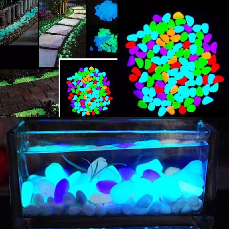 Radium Stone Colorful Luminous Glowing Pebbles. 