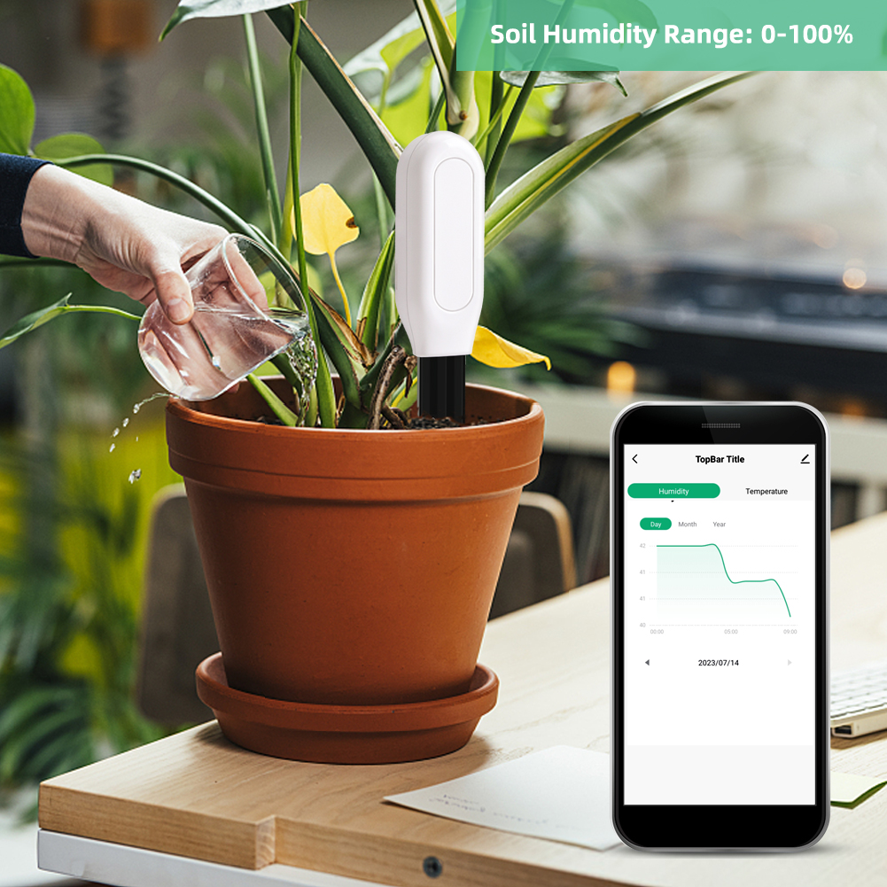 YIERYI Bluetooth Soil Moisture &Temp Tester, Flower Plant Vegetable Seed Germination Moisture Monitor. 