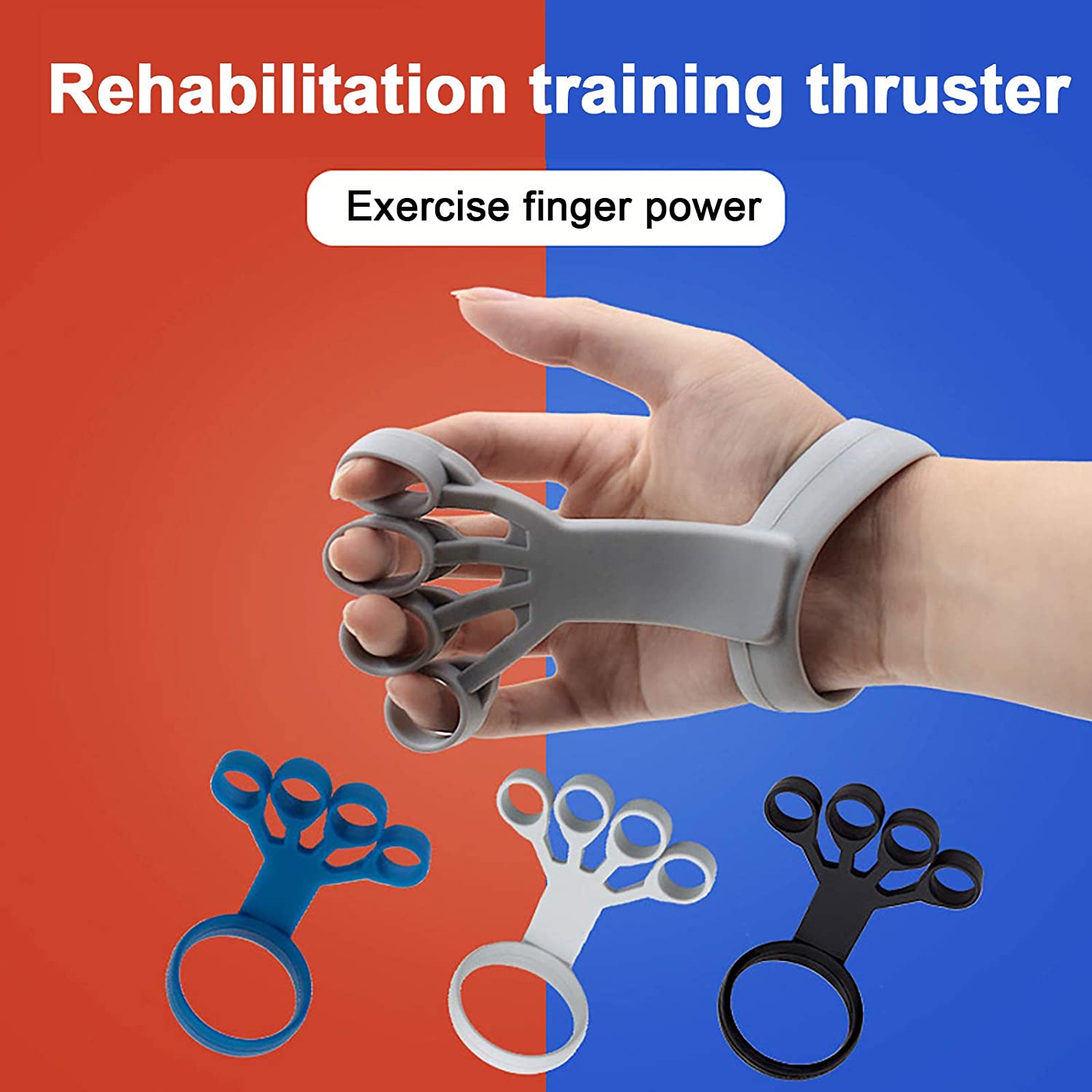 Grip Trainer, Finger Stretcher, Finger Exerciser & Hand Strengthener, Adjustable Level Resistance Finger Trainer for Strength Training. 