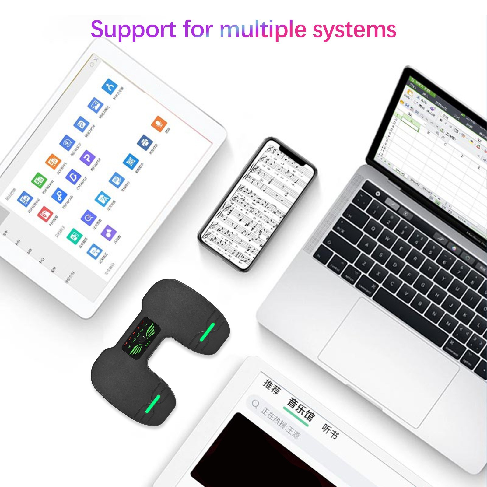 P2 Wir-ele-ss Page Turner Pedal - Effortless Music Navigation for Tablets and Smartphones. 