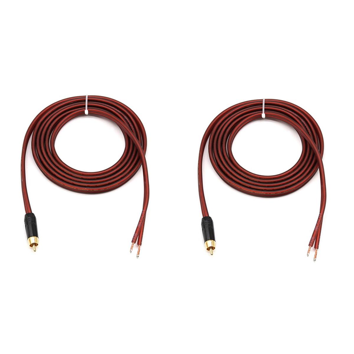 OUMERY 2Pcs RCA Speaker Cable Bare Wire Speaker Wire to RCA Plug,Replace RCA Plug Connector Adapter to Bare Wire Open Audio