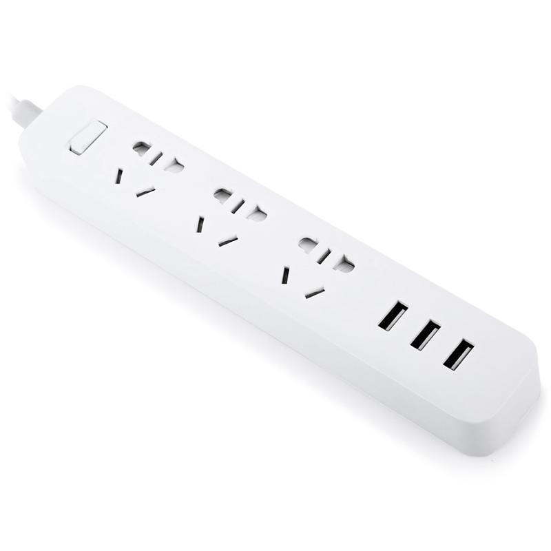 Xiaomi Mini Smart 3 Power Sockets 3 USB Charging Ports Support 2A Quick Charging Power Strip - White (white). 