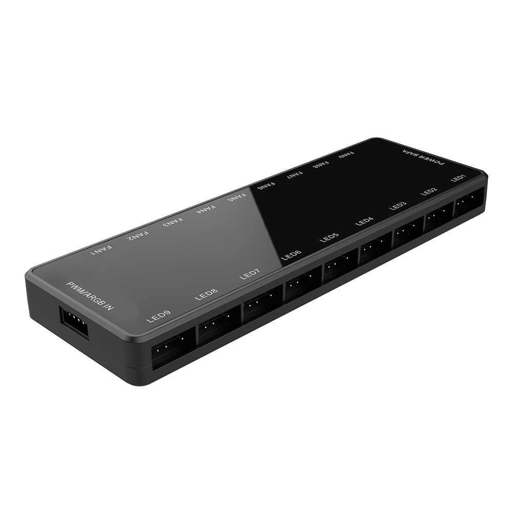 ARGB Controller for pc 1 To 9 Hub Remote Control 5V 3 Pin Cooling Fan Controller Adapter 4 Pin