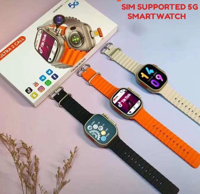 HW Ultra 2 Call Smartwatch 5G Android Syetem Dual Camera Wifi 4GB Ram + 64GB Storage Memory. 