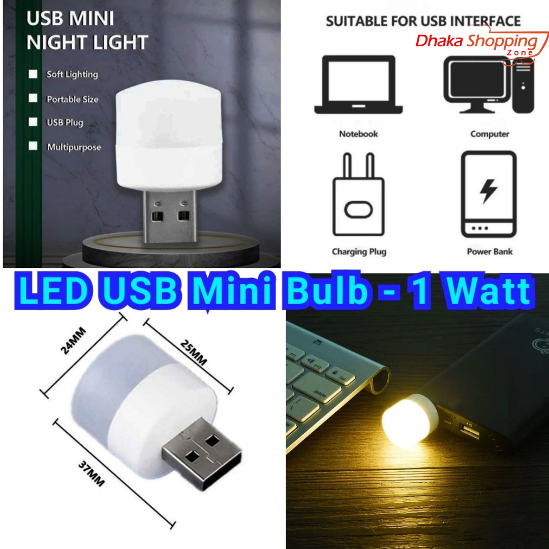 Mini Usb Led Light Portable White Color Suitable For Powerbank Laptop ...