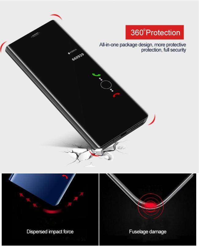 Luxury smart Clear View mirror case for Samsung Galaxy S8 case cover leather flip case stand phone case for Samsung S8 case. 