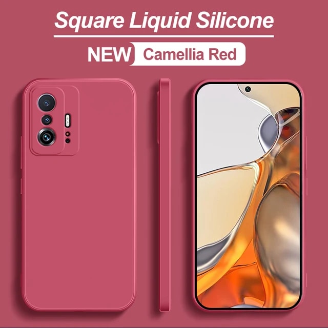 Square Liquid Phone Cases For Xiaomi Mi 11 Mi11 T 11t Mi11t Pro Ultra Lite 5g Soft Case for Xiaomi 11t Pro Back Cover