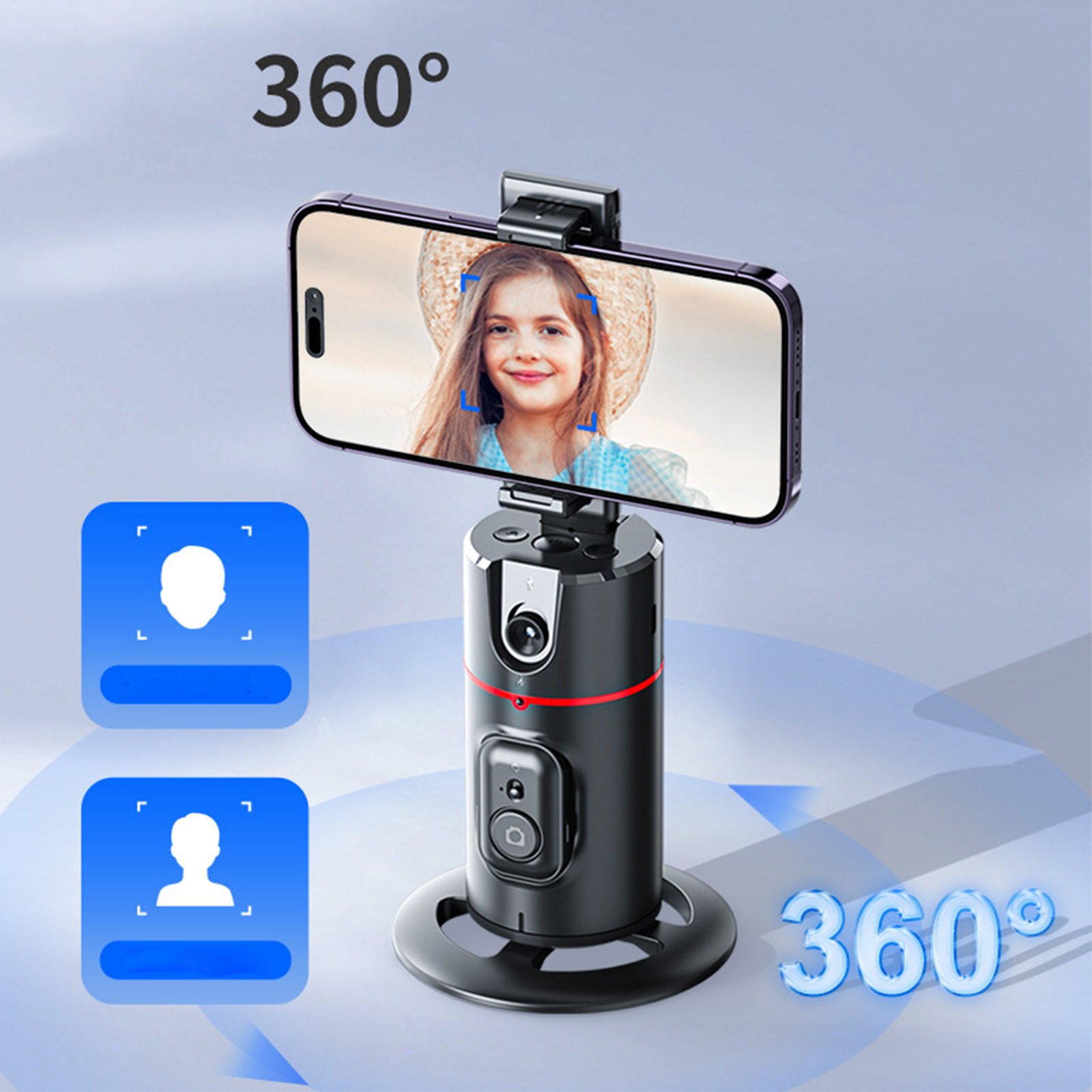 Auto Tracking Phone Holder 360 Degree Rotation AI Face Recognition Phone Stand Stabilizer Face Body Phone Shooting Mount For Live Vlogging Streaming Video. 