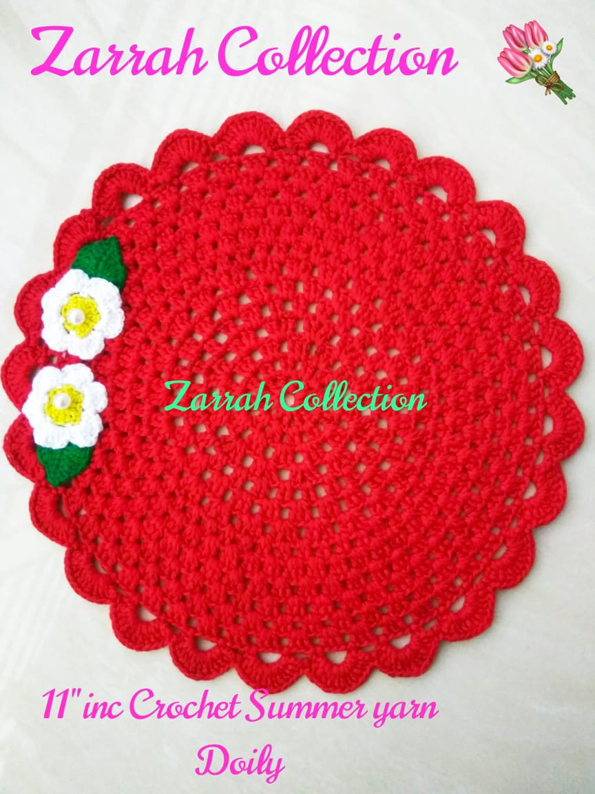 AWESOME & UNIQUE DESIGN CROCHET DOILY AROUND 11 INC PLUS PER PIECE. 