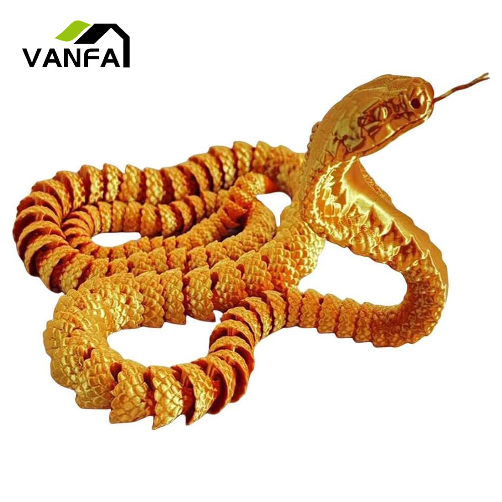 3d Printed Snake Toy Flexible Snake Action Figure Articulated Animal Model for Kids Adults Desktop Decor Gift 3d Printed Multi-jointed Movable Snake Figurine