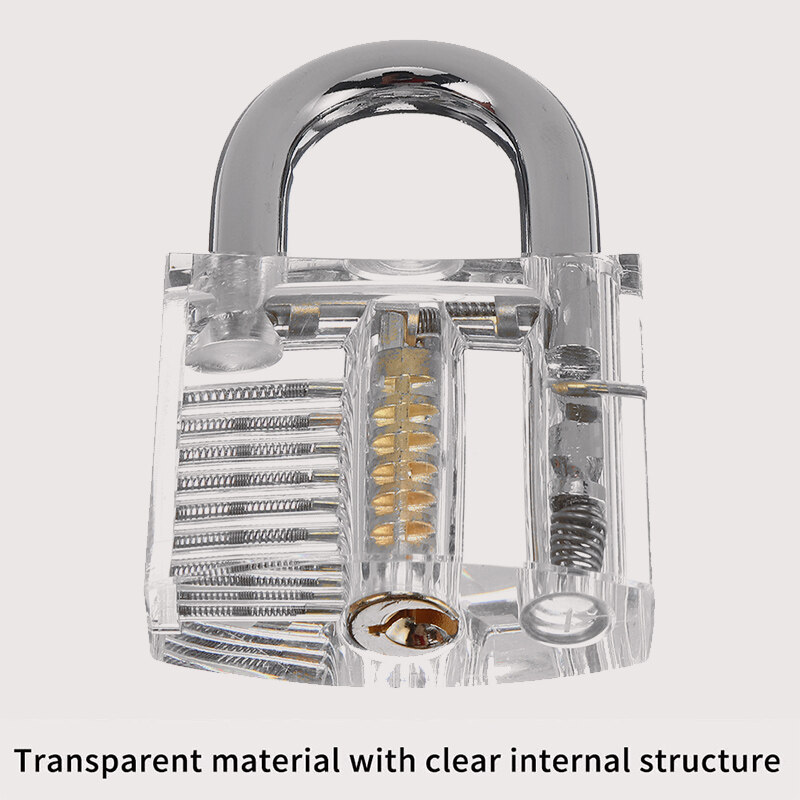 (Training Lock) Lock Picking Set Unlocking Tool Set Locksmith Practice Lock Pick Key Extractor Padlock Lockpick Tool Kits With Carrying Bag For Beginner Professional Kids - Without Lock. 