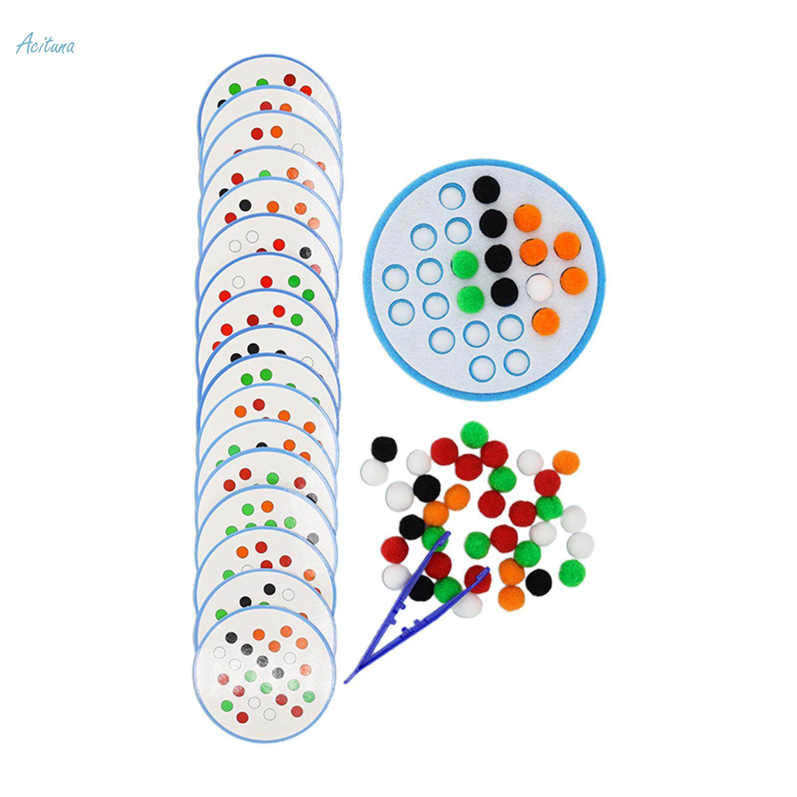 Color Matching Game Clip Ball Puzzle for Nursery Kindergarten Activities. 