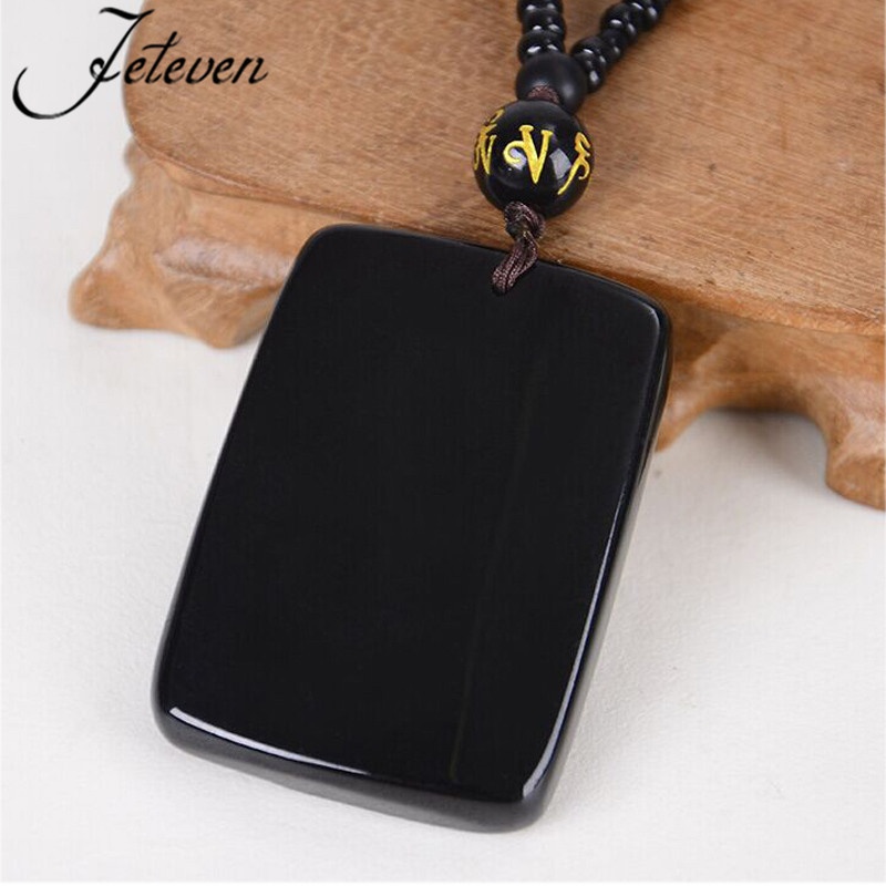 Authentic Pure Obsidian Rock Buddha Head Pendant Half Face Buddha Necklace. 
