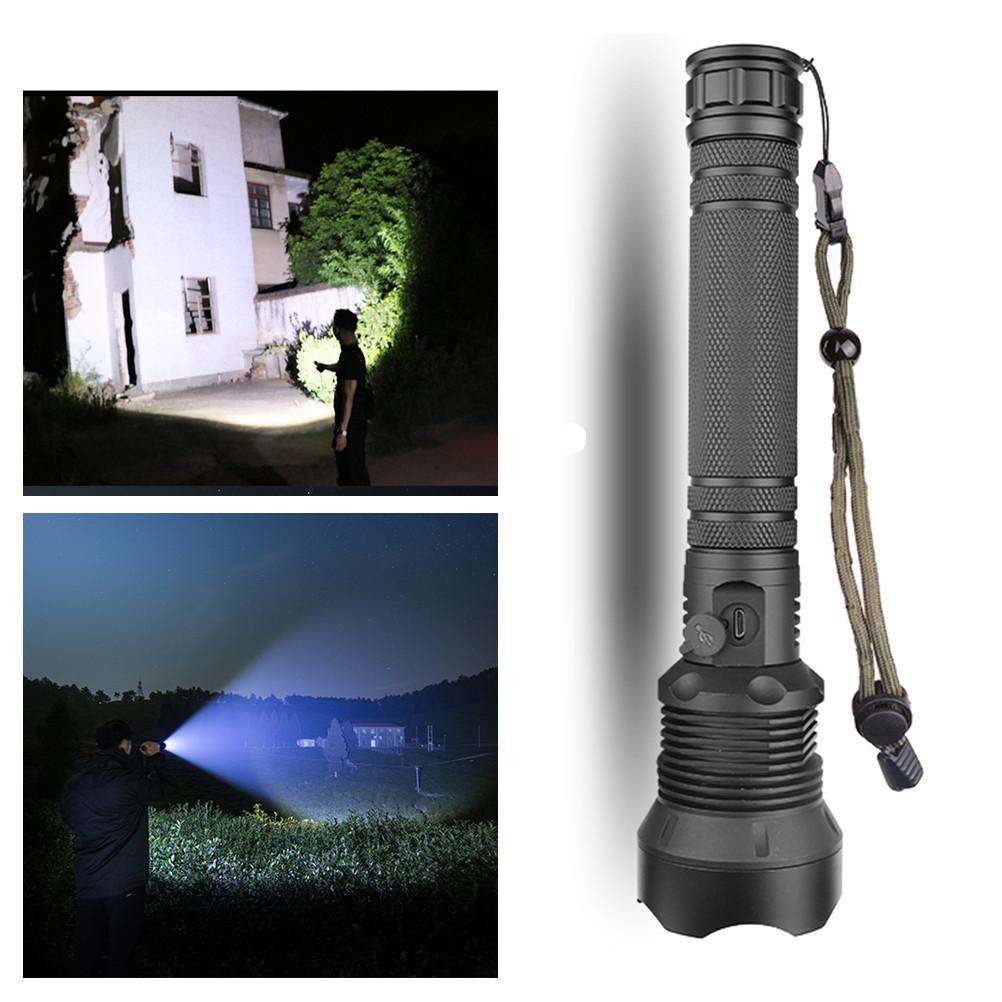 XHP70 High Powerful Zoomable Focus LED Flashlight Torch Light (Without Battery). 