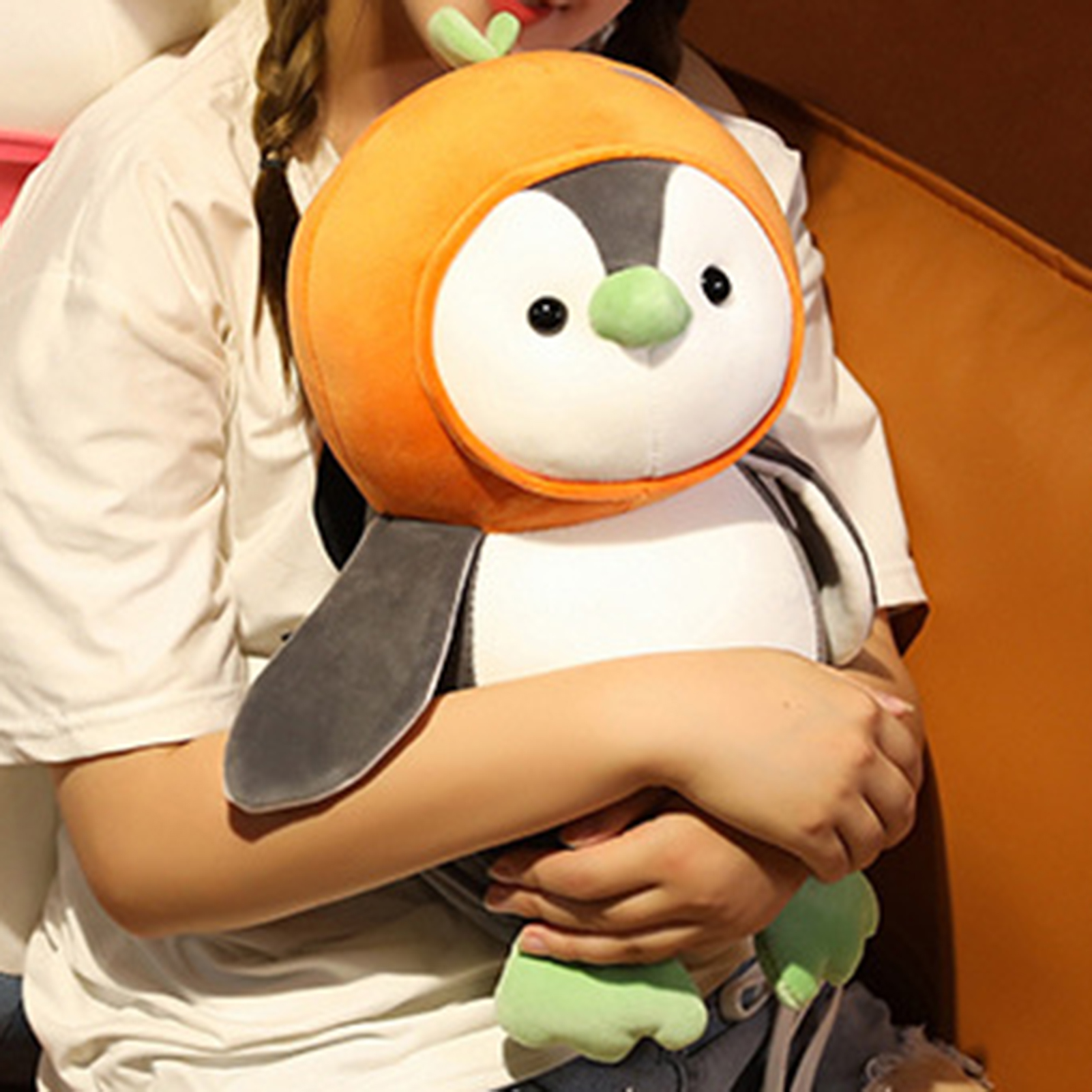 Penguin Pillow Lovely Expression Penguin Doll Pillow Plush Toy. 