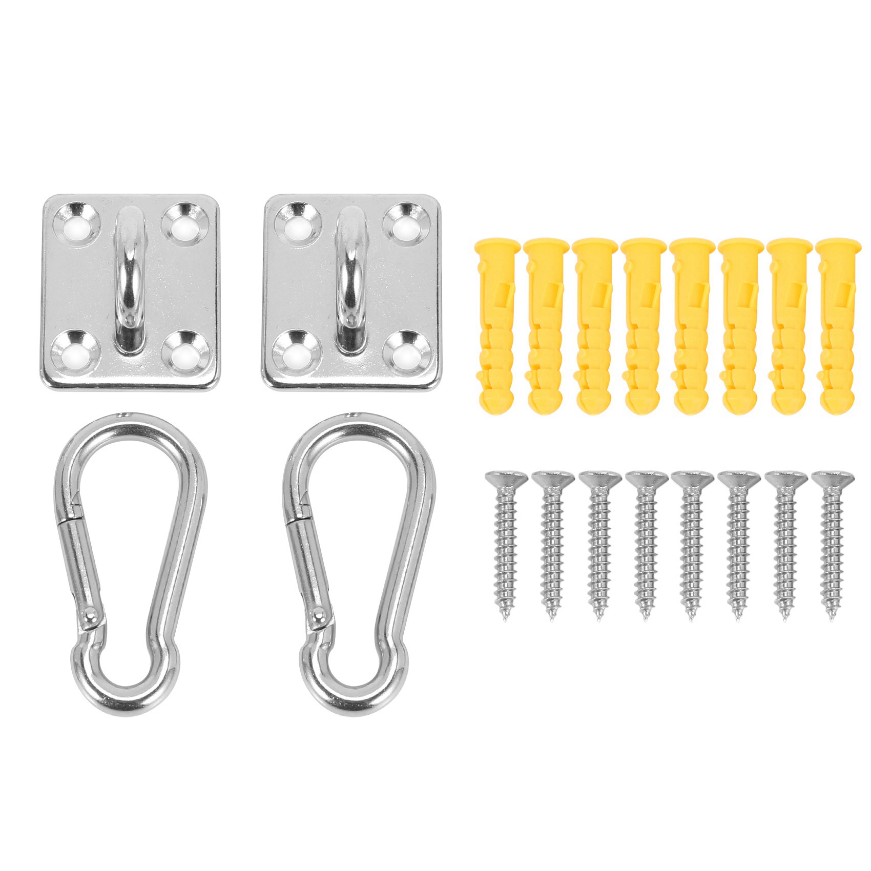 8 Sets Of Suspended Ceiling Wall Mount U-Shaped Hooks Hammock Hook Metal Base Plate with Hook. 