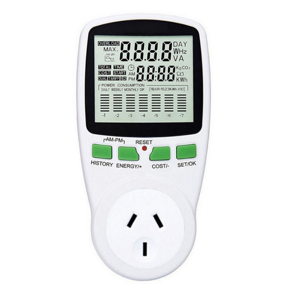 Digital LCD Energy Meter Wattmeter Monitoring Device Wattage Electricity Kwh Power Measuring Outlet Analyzer. 