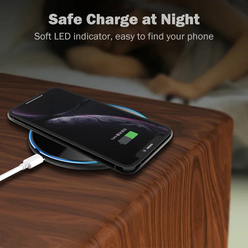 15W Fast Qi Wireless Charger for LG V35 V40 V50 V50S V60 ThinQ LG Velvet 5G Phone Wireless Charging Pad Acrylic Breathing Light. 