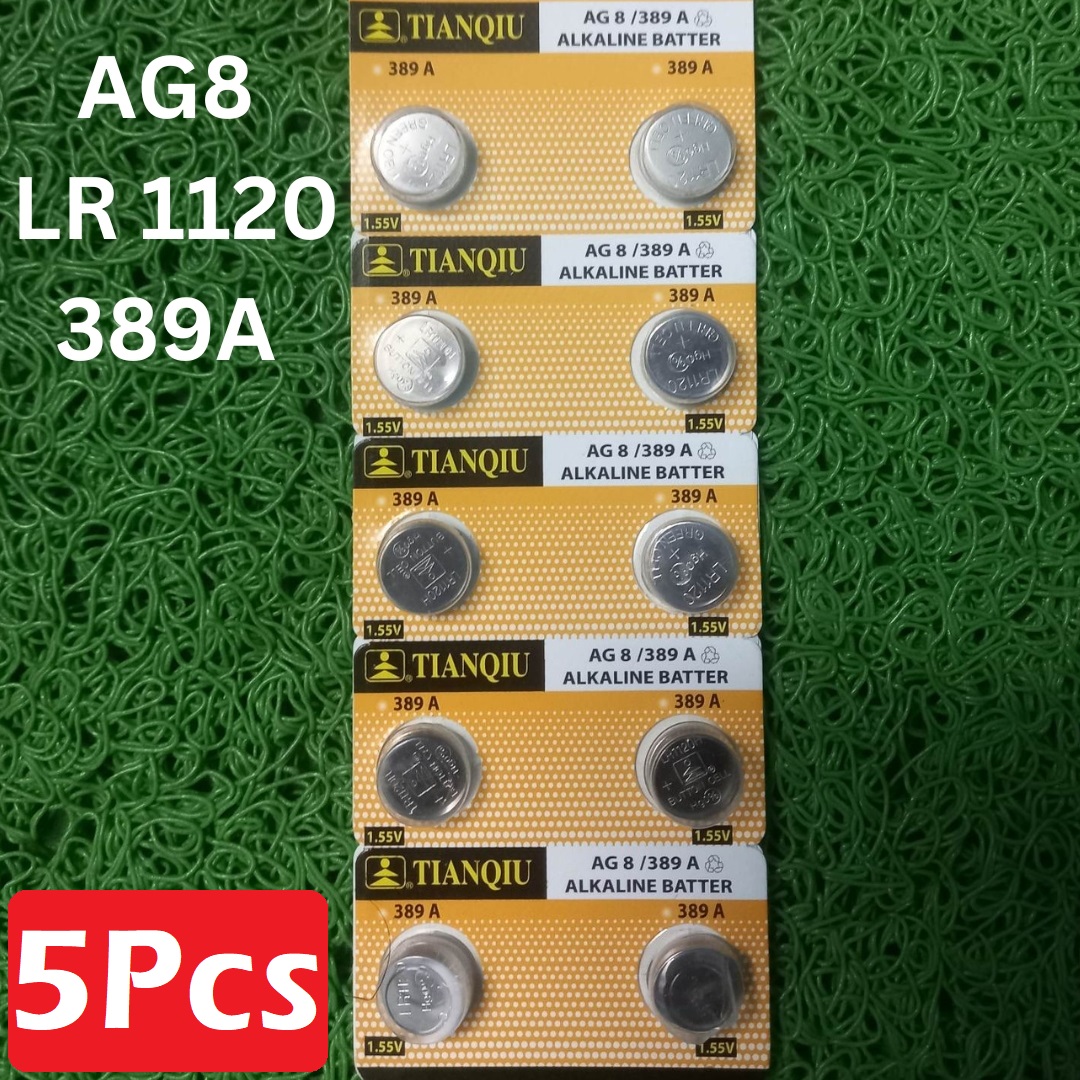 5Pcs- AG8 389A LR1120H Button Battery LR1120H Button Cell Battery LR1120H Battery 1.5V 389A C-oin Cell Battery AG8 Battery 1.5V Battery For Watch Calculator Clock. 