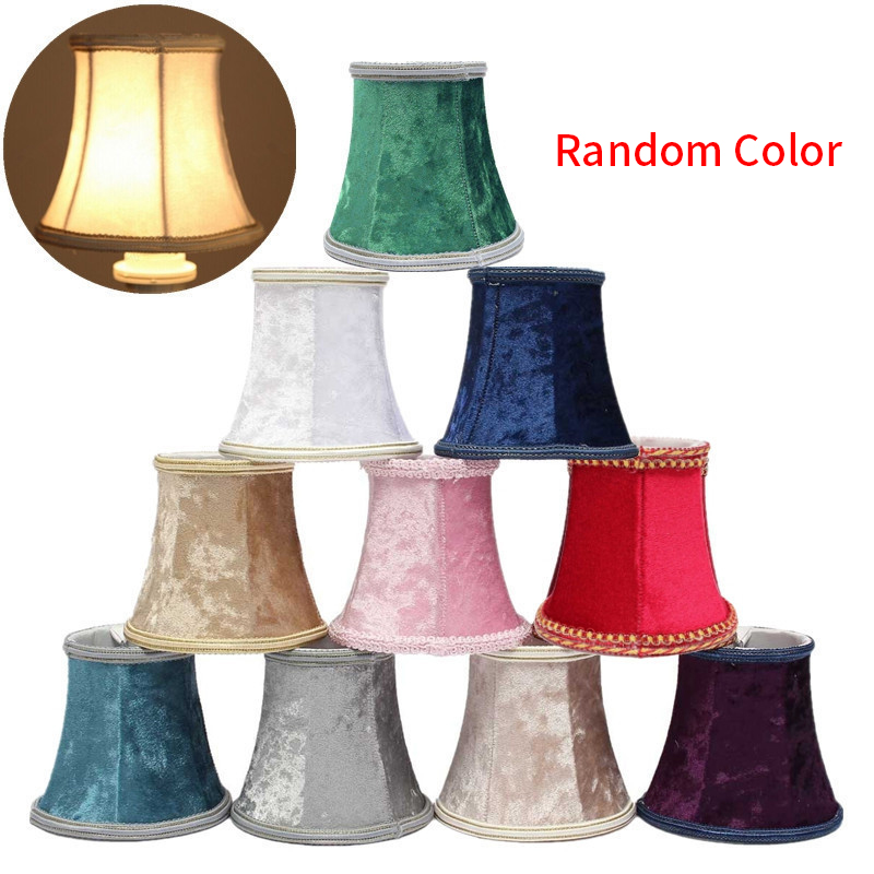 Cloth Shade Clip- on Bulbs Fabric Lampshade Bell Shape Lamp Cover for Table Lamp Chandelier Wall Light, Random Color. 