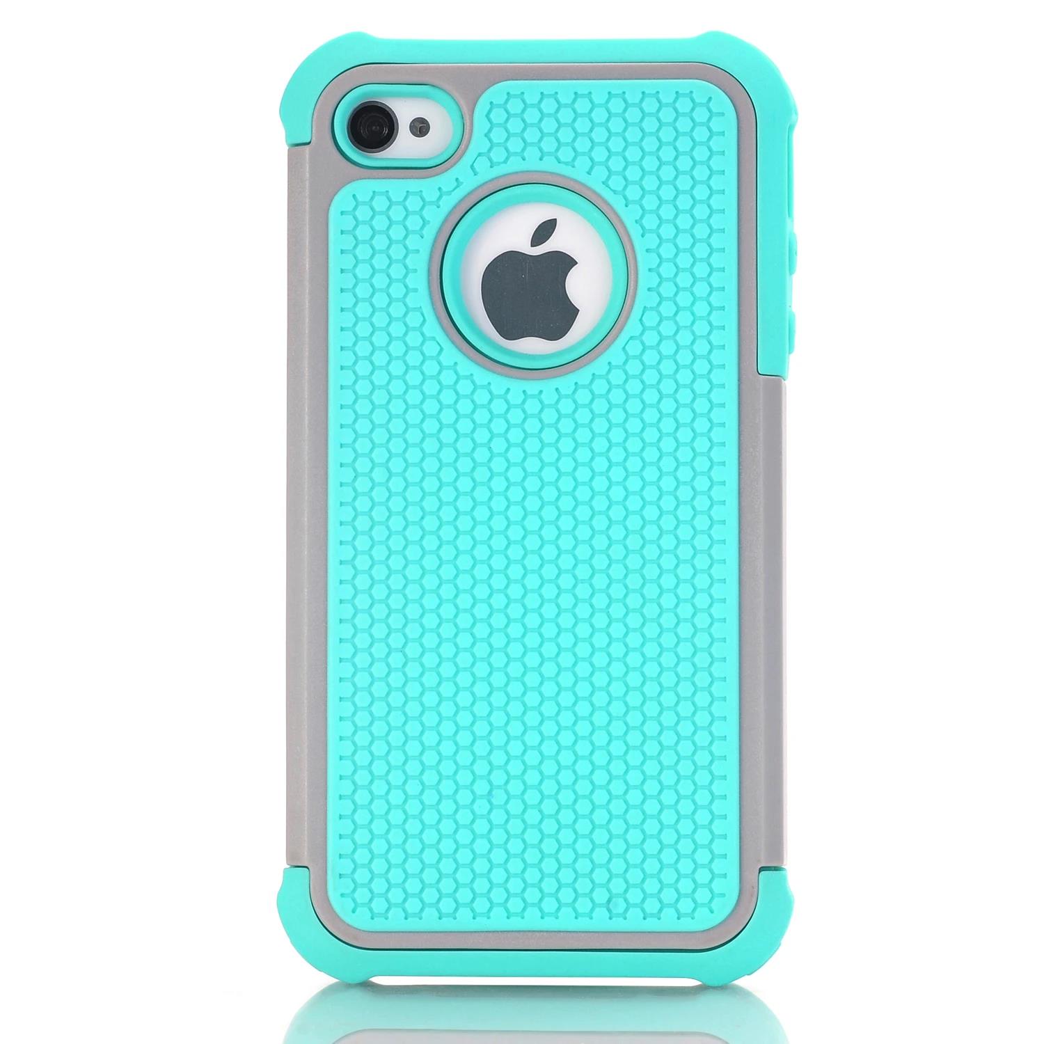 For iPhone 4 4S Case,WEFOR Hybrid Dual Layer Protective Case Cover with Hard Plastic and Soft Silicone for iPhone 4S iPhone 4. 