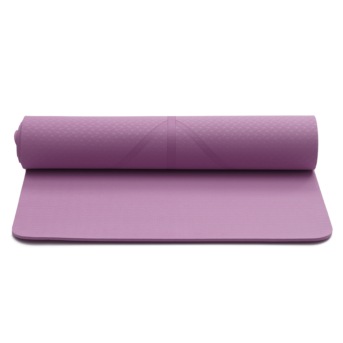 183x61cm 6mm Thick Double Color Non-slip TPE Yoga Mat Quality Exercise Sport Mat - Purple. 