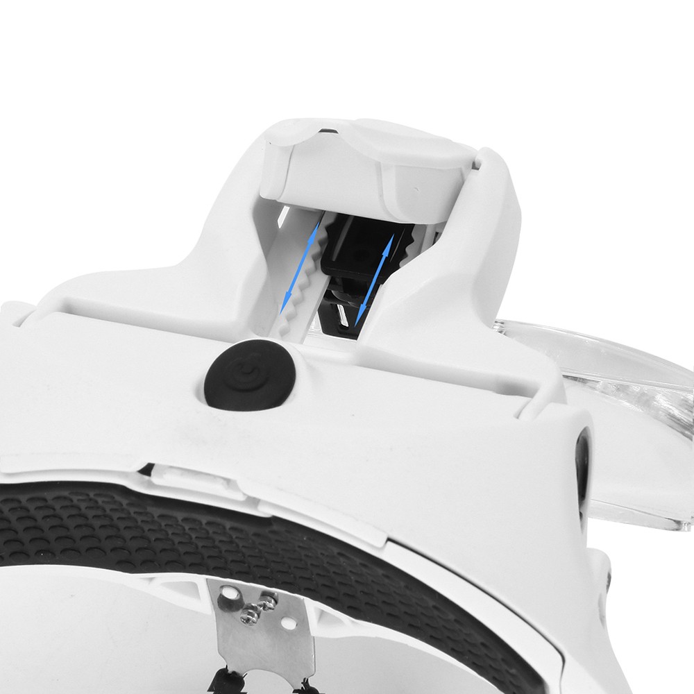 5 Lens 1.0X-3.5X Adjustable Bracket Headband Glasses Magnifier Loupe with 2 LED Lights and USB Charge Goggles Magnifying Tool Rechargeable LED Magnifying Glasses. 