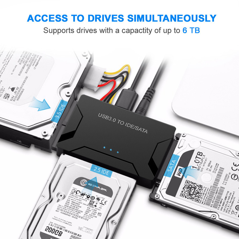 SATA to USB 3.0 IDE Adapter USB 3.0 2.0 SATA for 2.5 3.5 Hard Disk Drive HDD SSD Converter IDE SATA Adapter Cable for Laptops