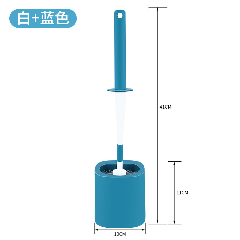 New Toilet Brush Household Plastic Long Handle No Dead Space Toilet Brush with Base Soft Bristle Toilet Brush Cleaning Brush Set