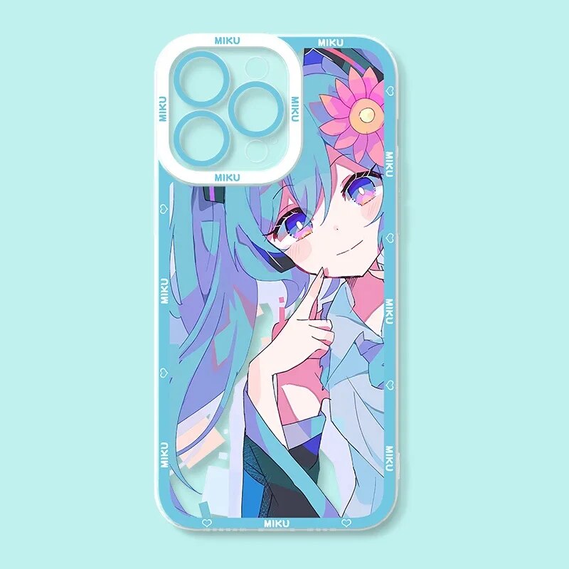 H-Hatsune Miku Case for Xiaomi Redmi Note 12 Pro Plus Turbo 13 11 11S 10 10S 9S 9 Max 8 7 6 A1 A2 TPU Clear Silicone Back Cover. 