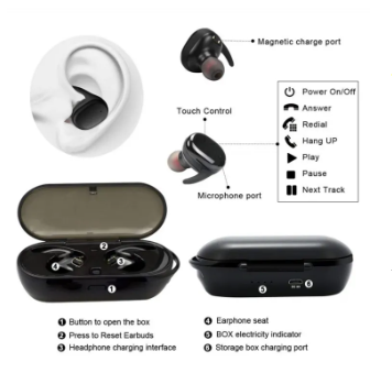 HLstar® NEW Air buds Y30 TWS Bluetooth Headphones Stereo Wireless Earphones Earbuds In-ear Noise Reduction Waterproof Headphones With Microphone For Mobile. 