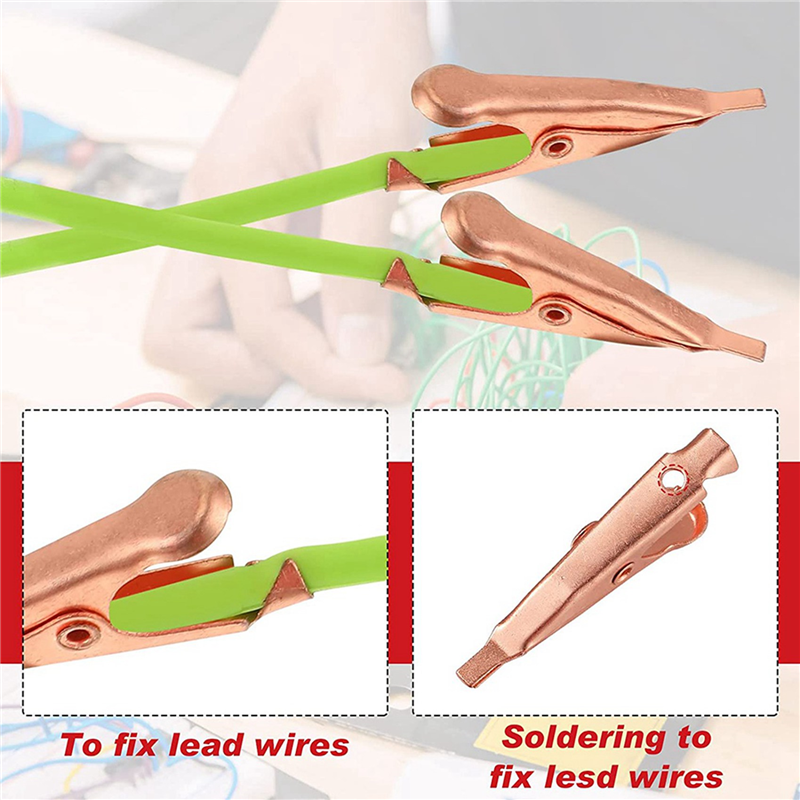 60 Mini Toothless Alligator Test Clips,Solid Copper Clips Electrical, 5Amp with Protective Insulation Cover for Solder. 