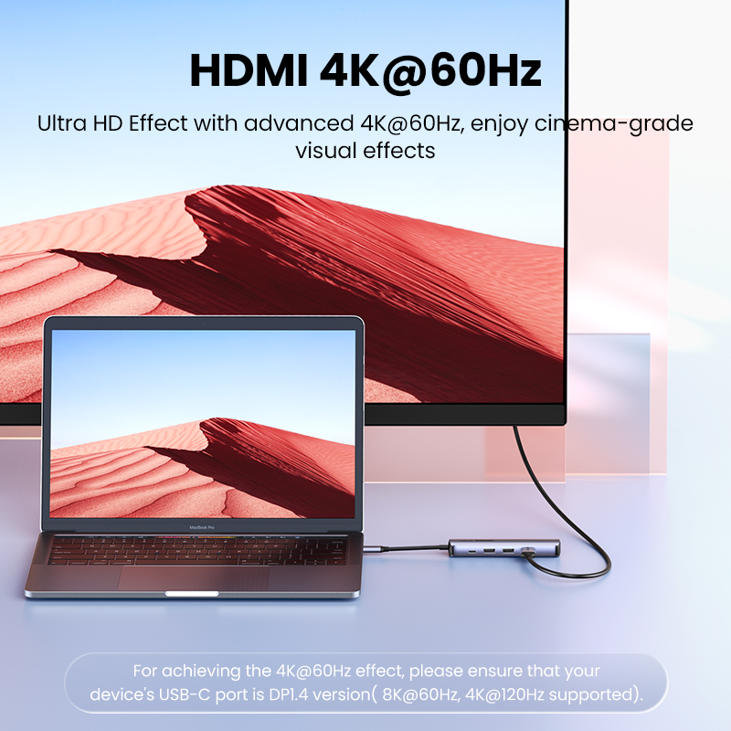 UGREEN USB C Hub Ethernet, 5 in 1 Multi Port Adapter with Gigabit Ethernet Port 4K HDMI USB C PD Charging and 2 USB 3.0 Compatible with MacBook, iPad Pro, XPS, Pixelbook, Surface, Chromebook and More. 