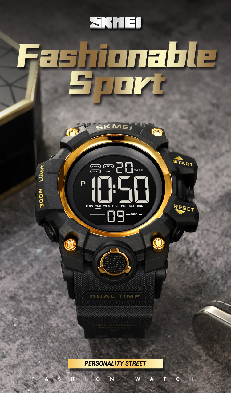 SKMEI Dual Display Electronic Watch With Luminous 50m Waterproof