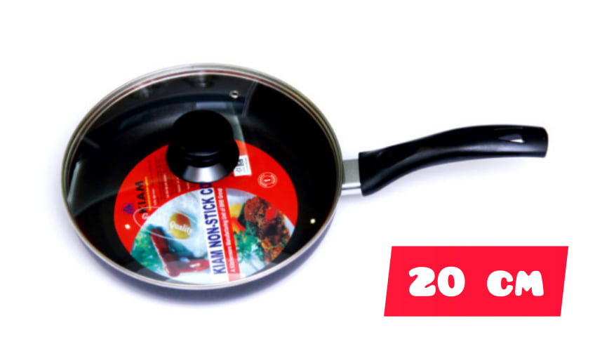 Kiam Non Stick Fry Pan with Glass Lid 20 cm. 