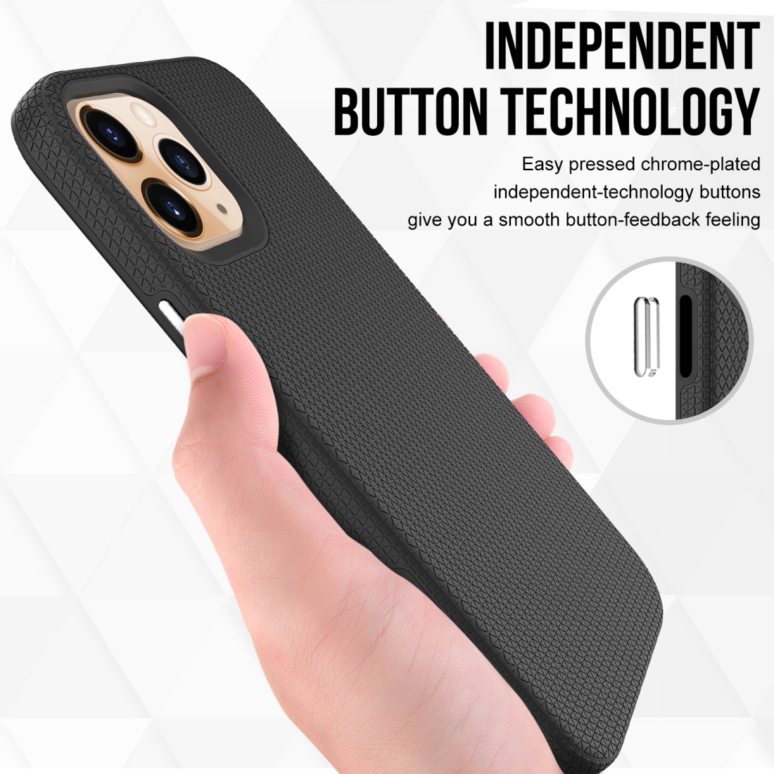 Triangle Armor Texture TPU + PC Case For iPhone 12 Pro Max. 