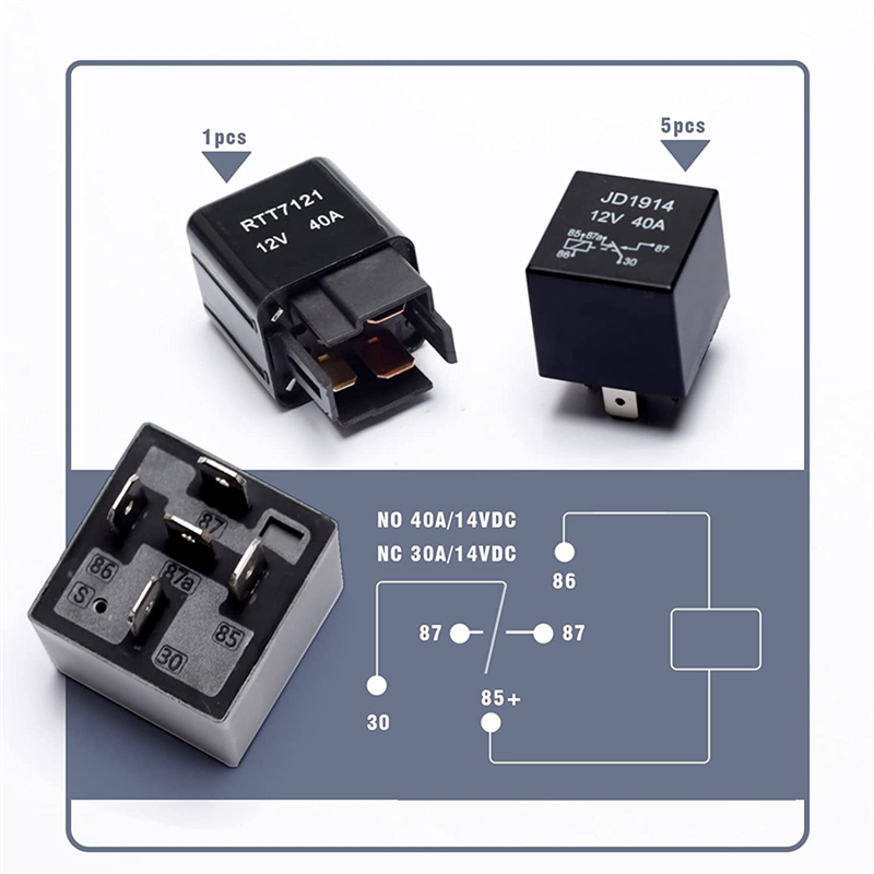 12V Relay Fuse Box Prewired Relay Box Automotive with 5Pcs 5Pin Relays 1Pcs 4Pin Relay 6 ATC/ATO Blade Fuse Universal. 