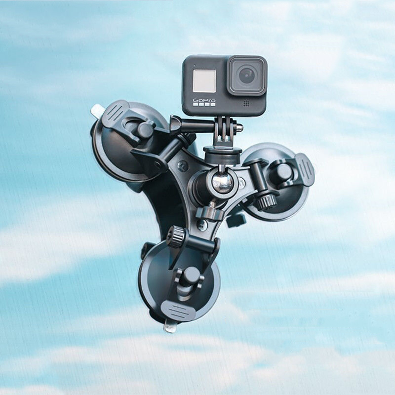 Suction Cup Camera Car Mount With Tripod Adapter and Phone Holder for GoPro Hero 13 12 11/10/9/8 Black DJI Osmo Action 5 Pro 3 4. 