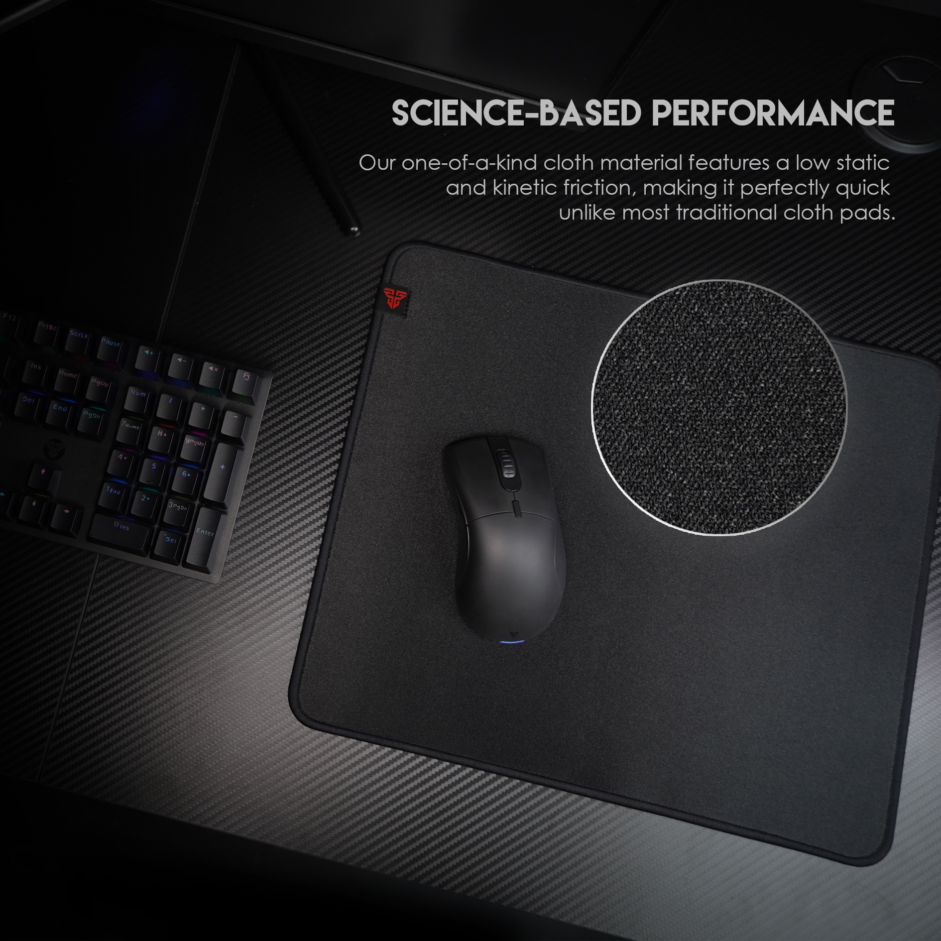 FANTECH AGILE MP453 MOUSE PAD SPEEDSILK Surface, Non-Friction Impacting Water-Resistant Coating Anti-Fray Edge Stitching Anti-slip base. 