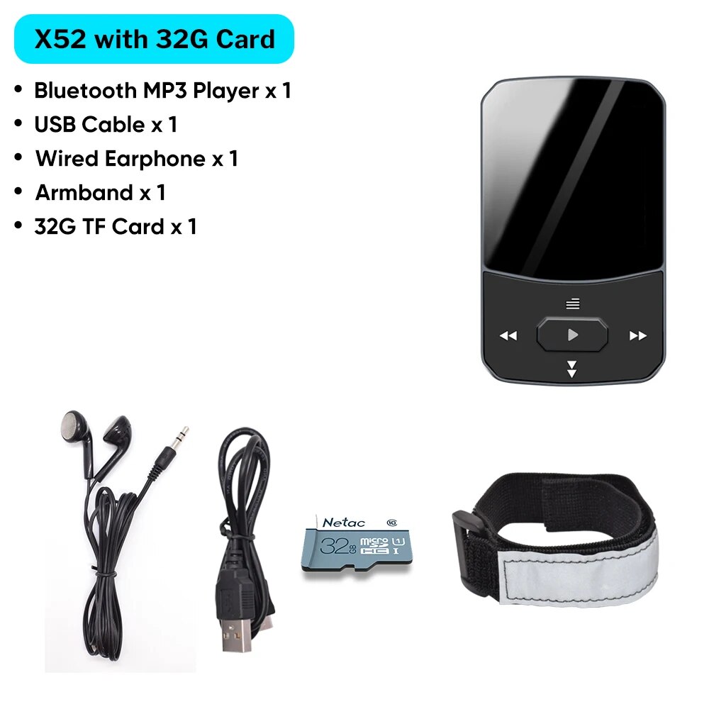 Deelife Sport Bluetooth MP3 Player for Running with Music Play Armband Portable Clip Pedometer FM Radio TF Recording Mini Mp 3. 