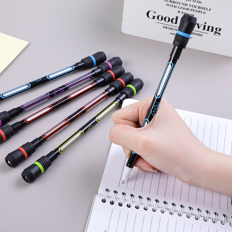 4/2Pcs Creative Spinning Pen Hand Spinner Toy Adult Kids Stress Relieve Rotating Anti Slip Writing Pens 0.5mm Student Stationary