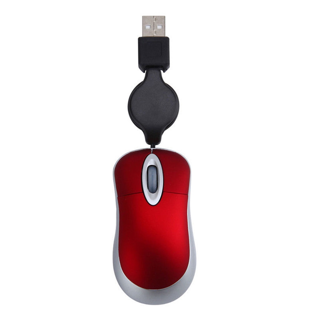 Retractable Mini 1200DPI Wired Mouse USB Optical Mouse Ergonomics Office Gaming Mouse Computer Mice For PC Laptop Notebook. 