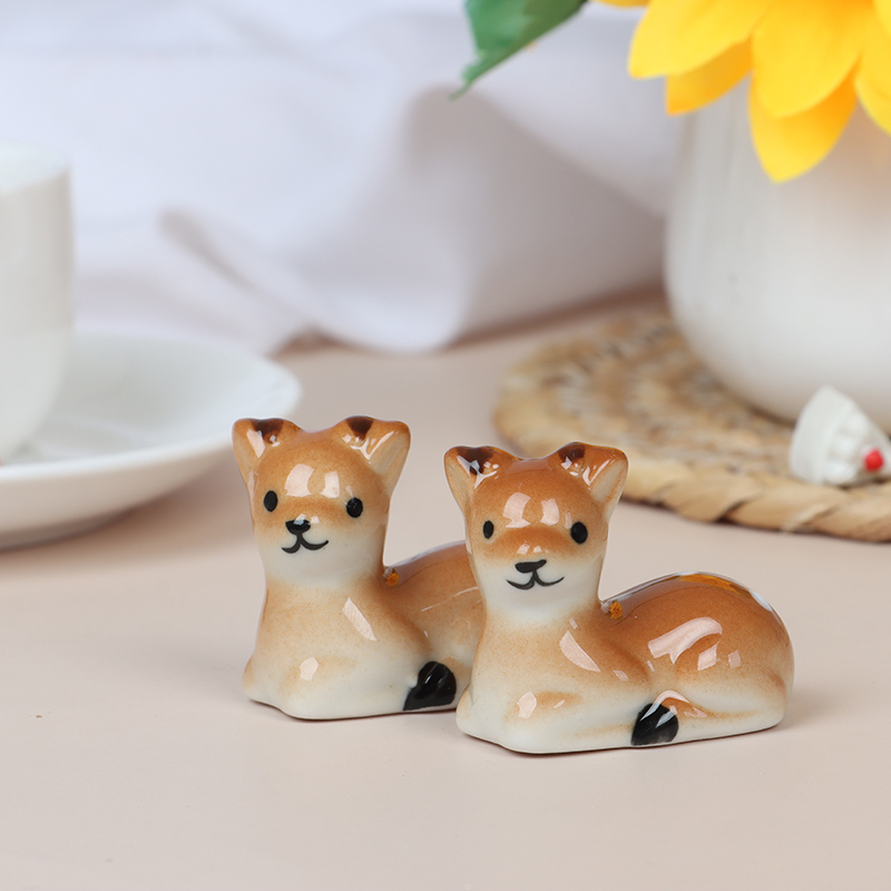 Cute Sika deer Ceramic Chopsticks for Daily Use Chopstick Rack Chopstick Holder Dounp. 