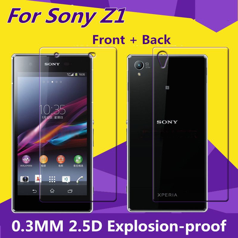 For Sony Xperia Z1 back glass....3mm screen protector 9H Hard 2.5D Arc Edge Round Border Screen Protector with Clean Tools. 