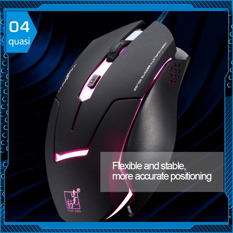 T7 Wired 3 Color Changeable 1200 DPI 1600DPI 2400DPI Gaming USB Optical Mouse. 