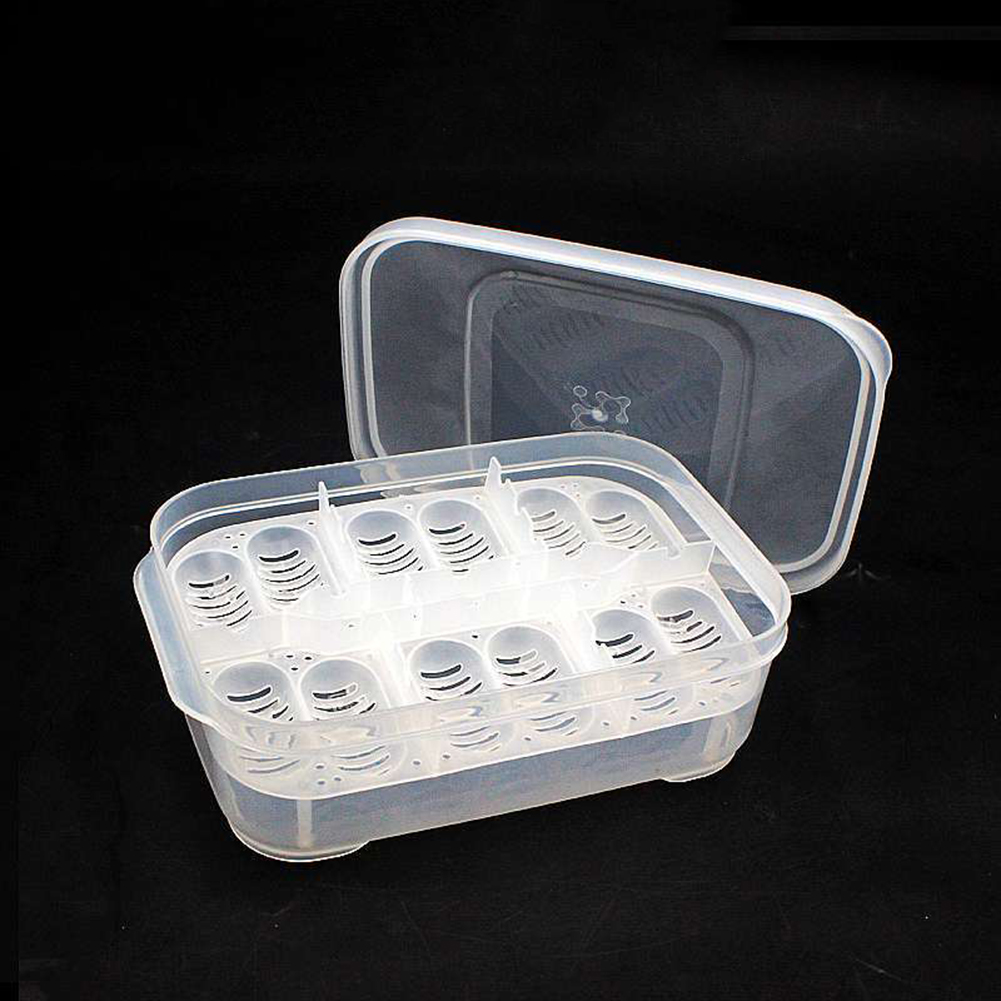 12 Compartments Hatching Eggs Device Snake Lizard Reptile Transparent Hatch Box Incubator Supplies. 