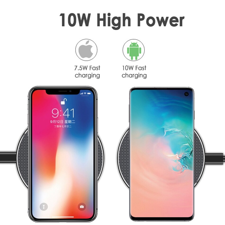【VisioN Shop】Wireless Charger for iPhone Xs Max X XR Plus 10W Fast Charging Pad Samsung Note 9 Note 8 S10 Plus. 