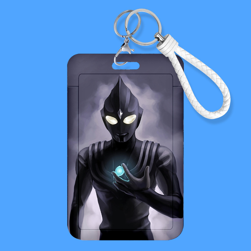 Ultraman wholesale anime card sleeve badge with lanyard primary school student ID school card campus card access control bus meal card. 