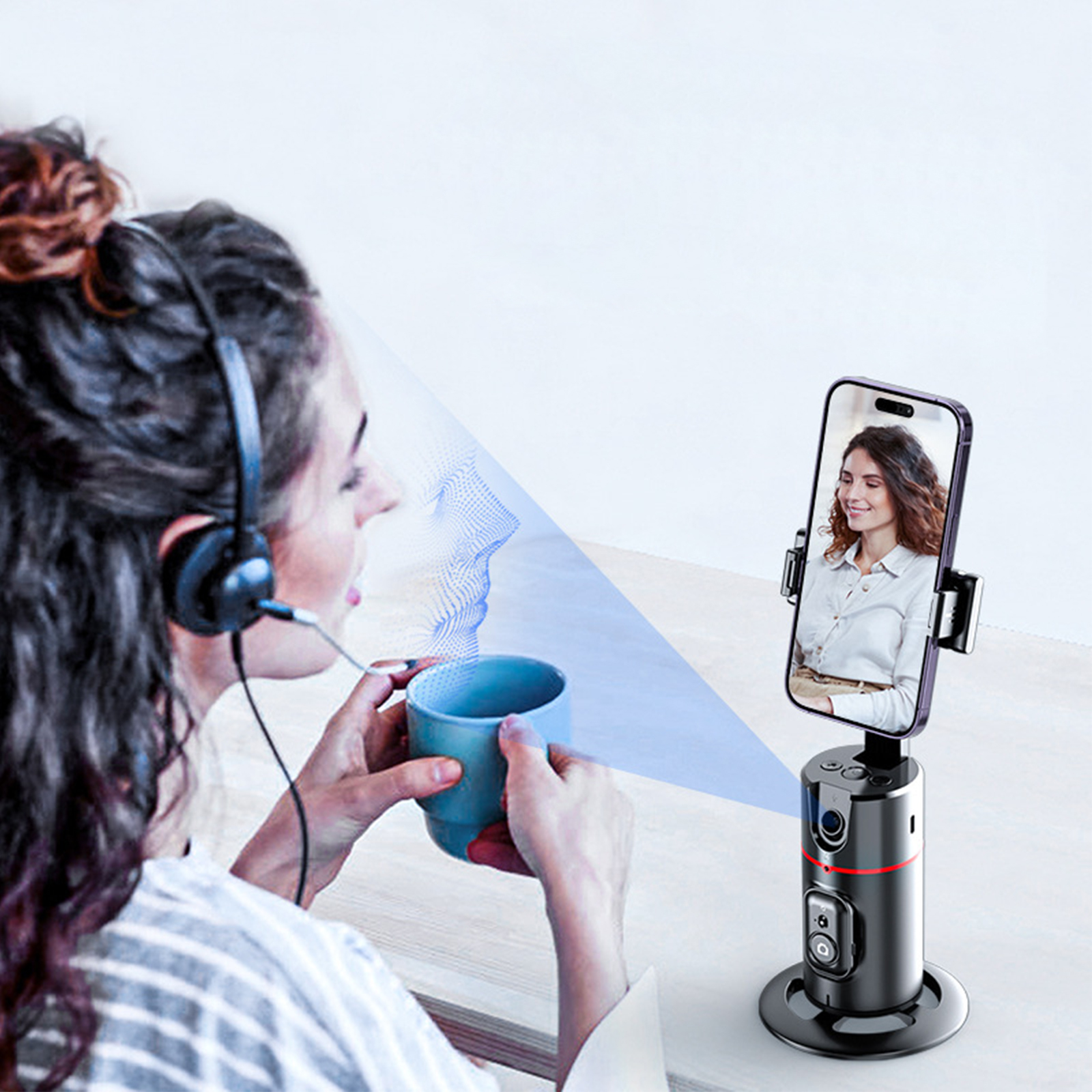 Auto Tracking Phone Holder 360 Degree Rotation AI Face Recognition Phone Stand Stabilizer Face Body Phone Shooting Mount For Live Vlogging Streaming Video. 