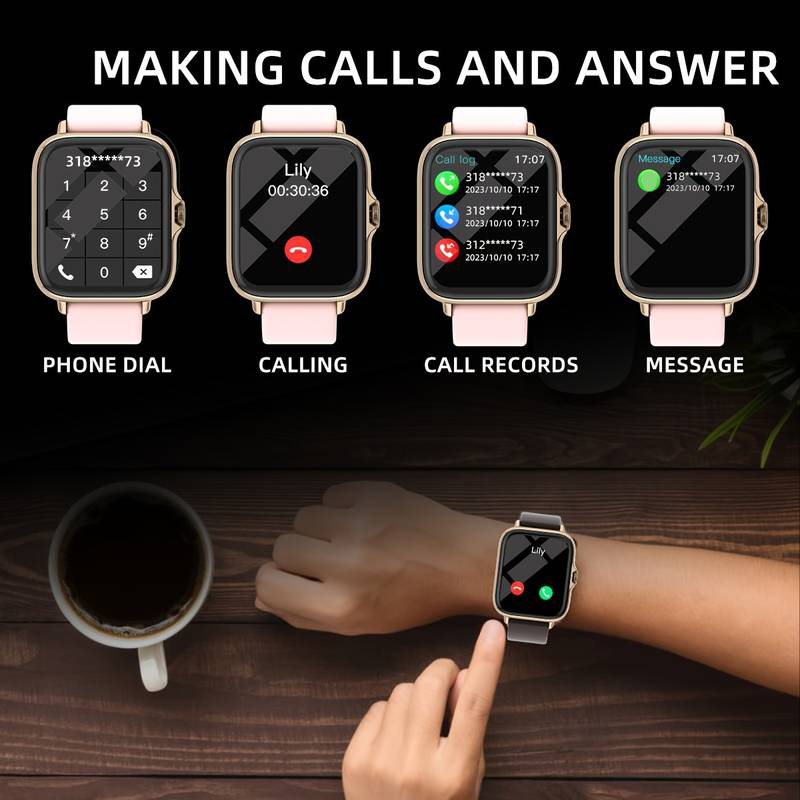 Smart watch, wireless calling /dial,SMS reminder, information reminder, Various APP Reminders,for iPhone/Andriod. 
